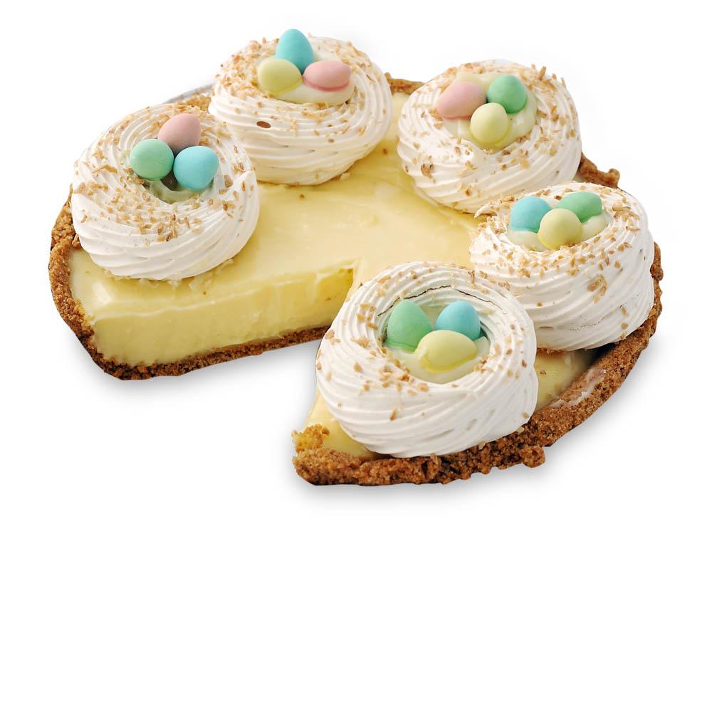 Sliced Lemon Coconut Easter Meringue Pie form The Pie Hole