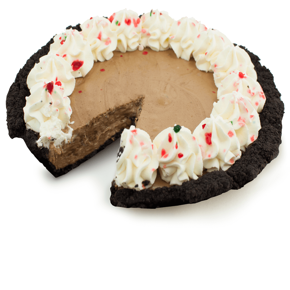 Sliced Chocolate Peppermint Cream Pie from The Pie Hole