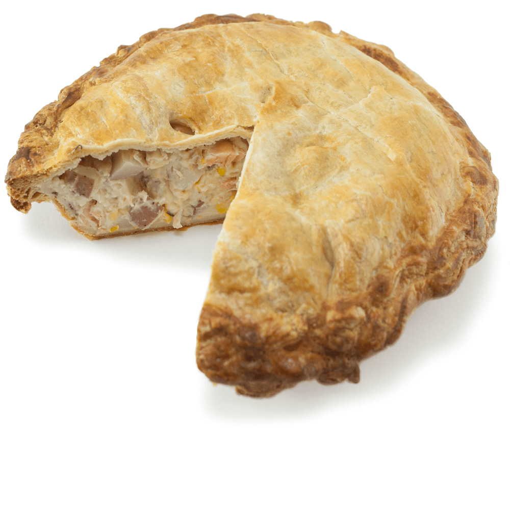 Sliced Salmon Bacon Chowder Pie from The Pie Hole