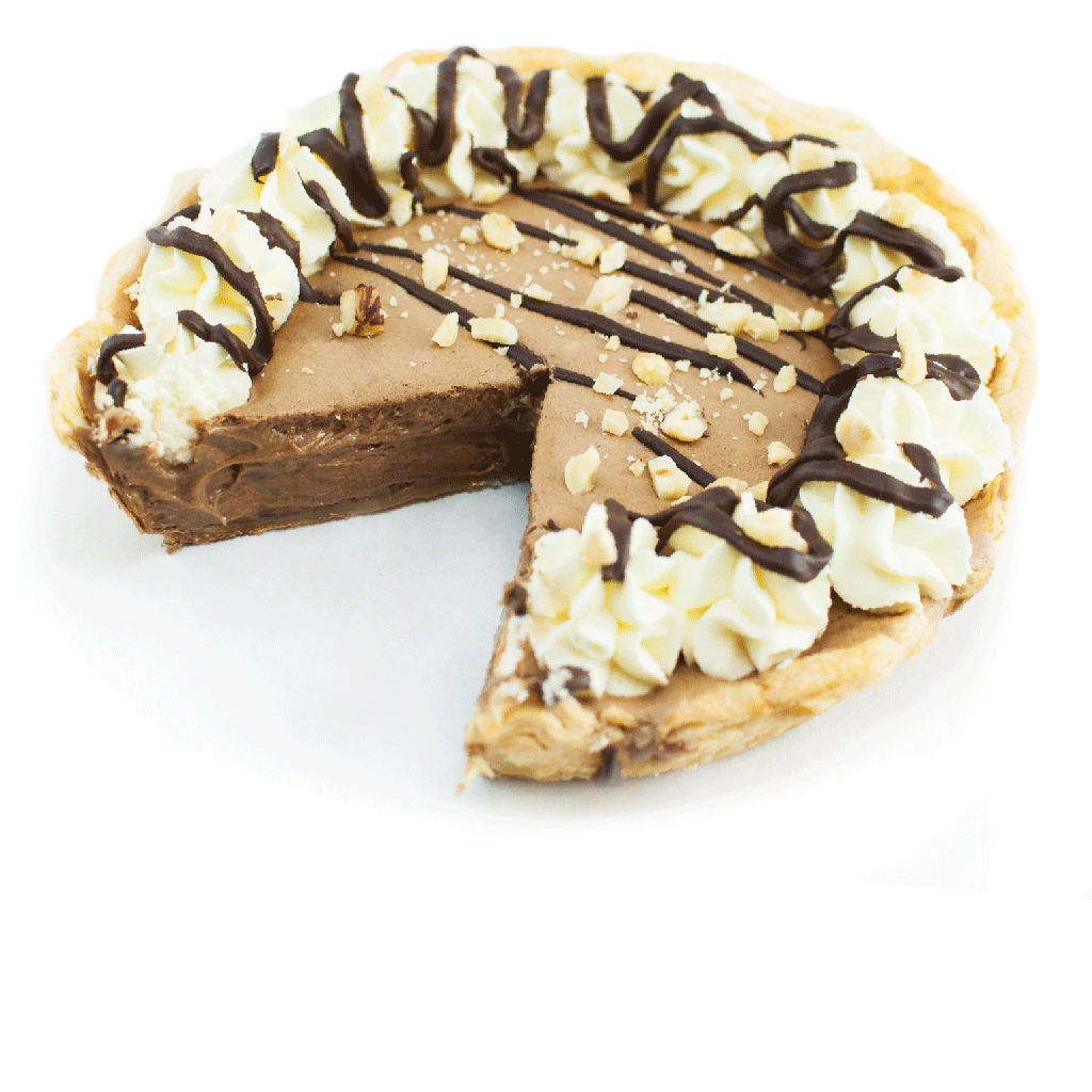 Sliced Chocolate Hazelnut Cream Pie from The Pie Hole